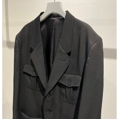 Y's for men GABARDINE 4-POCKET 3-BUTTON JACKET（BLACK）