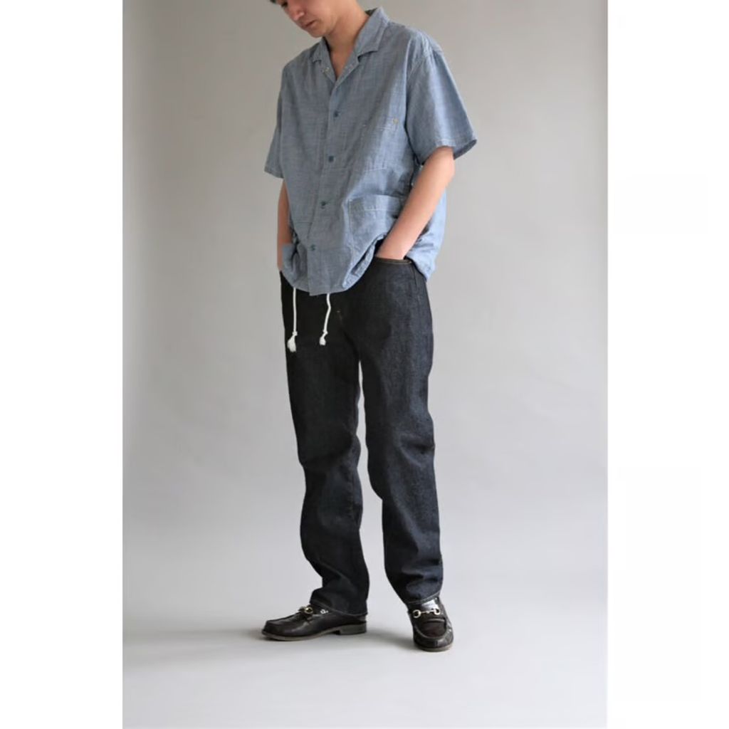 ANACHRONORM S/S CHAMBRAY COVERALL SHIRT INDIGO