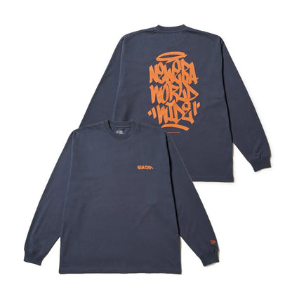 NEW ERA 長袖 オーバーサイズド コットン Tシャツ Tagging スレートグレー