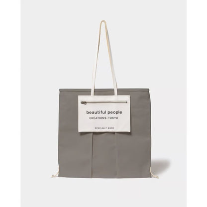 beautiful people lining logo pocket tote bag L