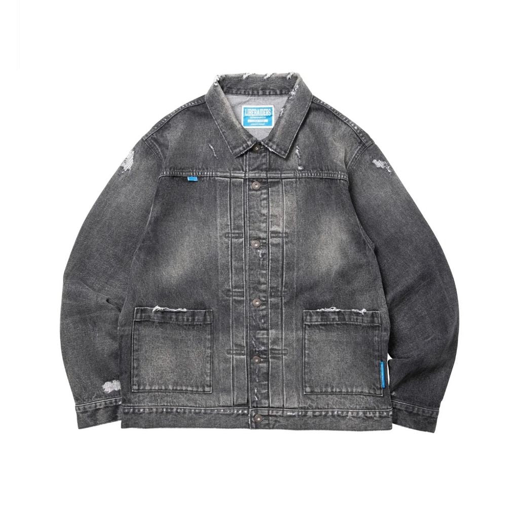 Liberaiders DAMAGED DENIM TRUCKER JACKET