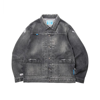Liberaiders DAMAGED DENIM TRUCKER JACKET