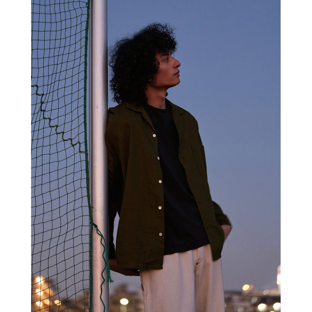 FOUNDOUR OPEN COLLAR SHIRT