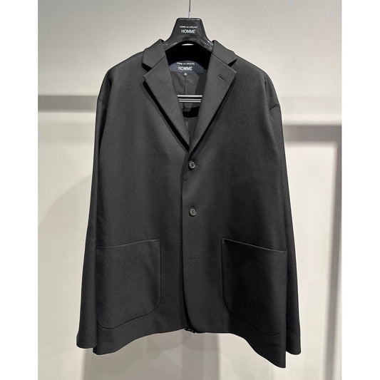 COMME des GARCONS HOMME WOOL GABARDINE TAILORED JACKET（BLACK）