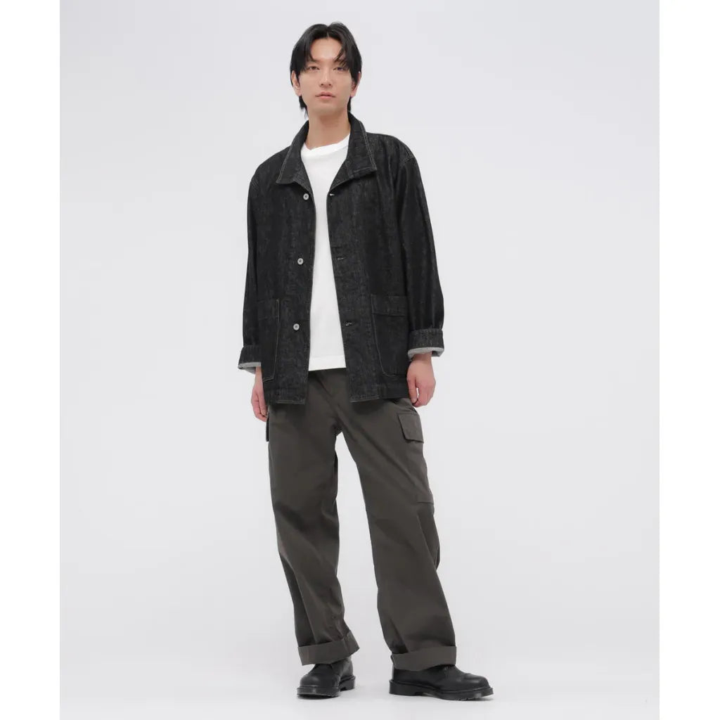 MHL. WASHED COTTON NYLON TROUSERS