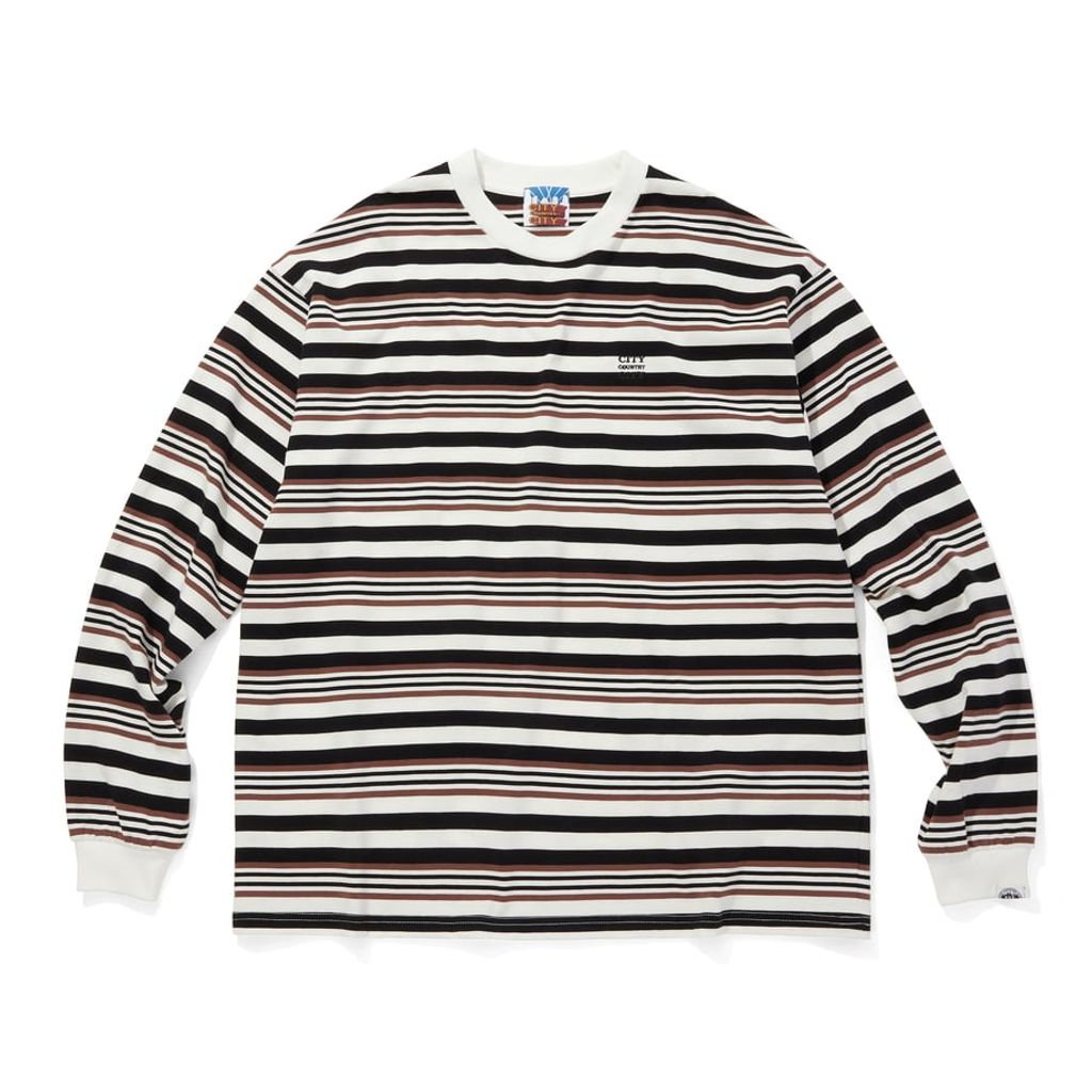 CITY COUNTRY CITY EMBROIDERED LOGO MULTI BORDER L/S T-SHIRT