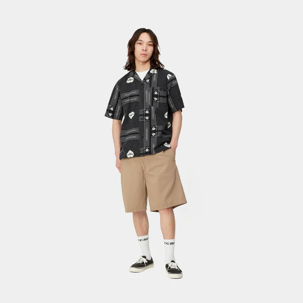 CARHARTT WIP S/S HEART BANDANA SHIRT - Heart Bandana AOP, Black