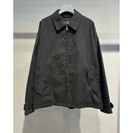 COMME des GARCONS HOMME COTTON WOOL SARGE ZIP JACKET（CHARCOAL）