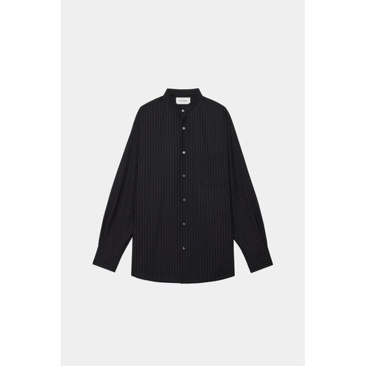 MARKAWARE ORGANIC WOOL TROPICAL COMFORT FIT BAND COLLAR SHIRT