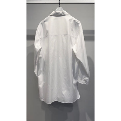 Y's for men 100/2 BROAD SHIRT WITH OPEN COLLAR（WHITE）