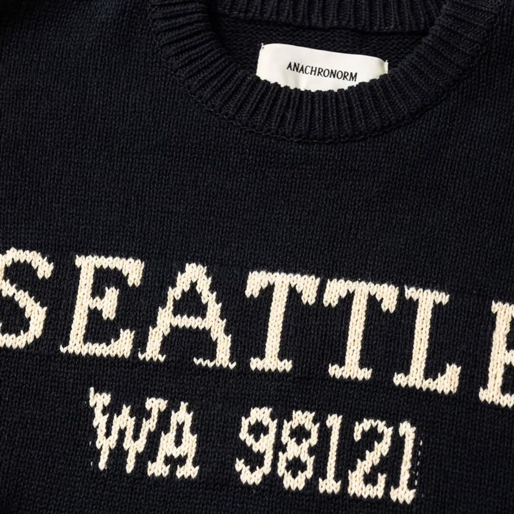 ANACHRONORM AN249 SEATTLE JACQUARD KNIT BLACK