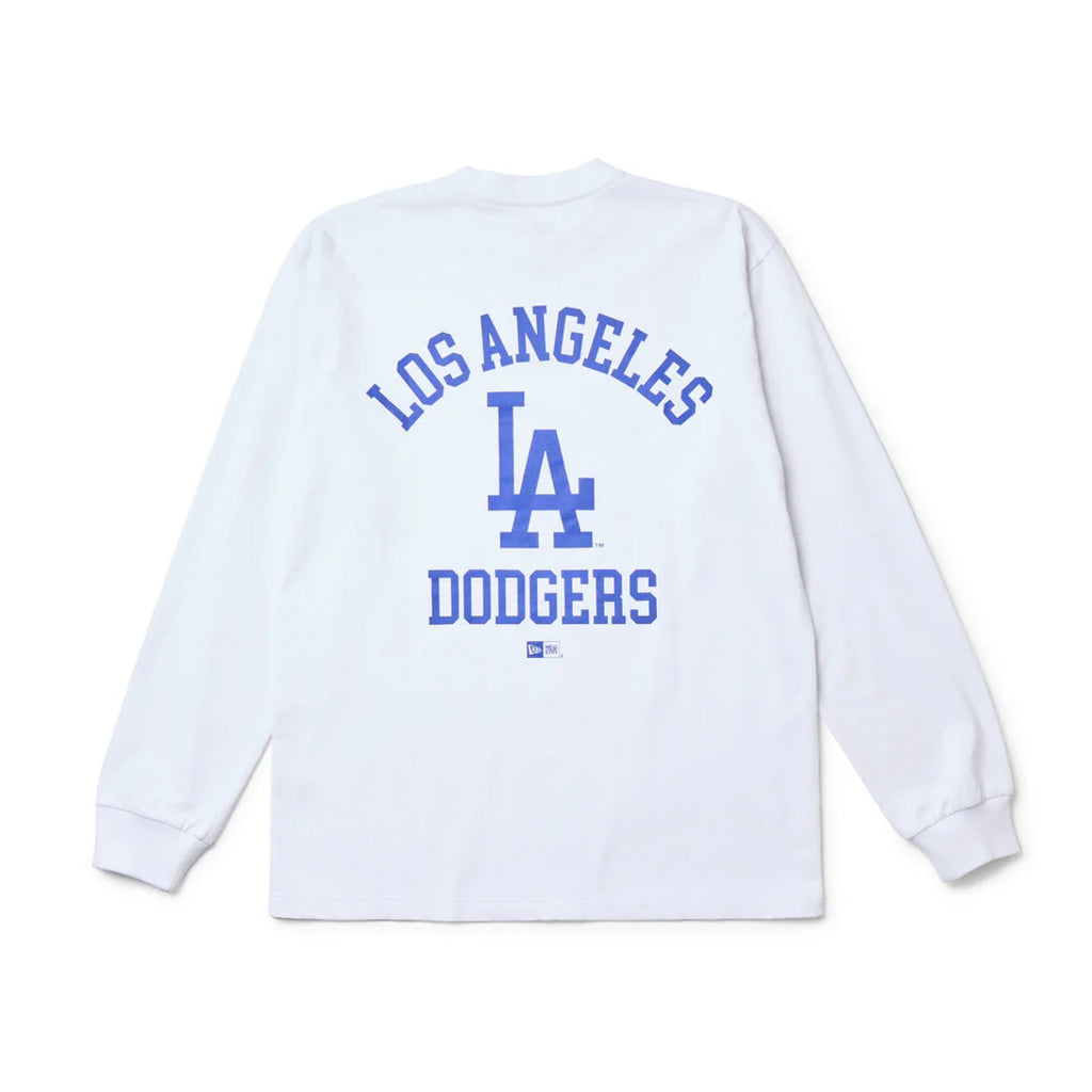 NEW ERA 長袖 コットン Tシャツ ロサンゼルス・ドジャース ホワイト レギュラーフィット