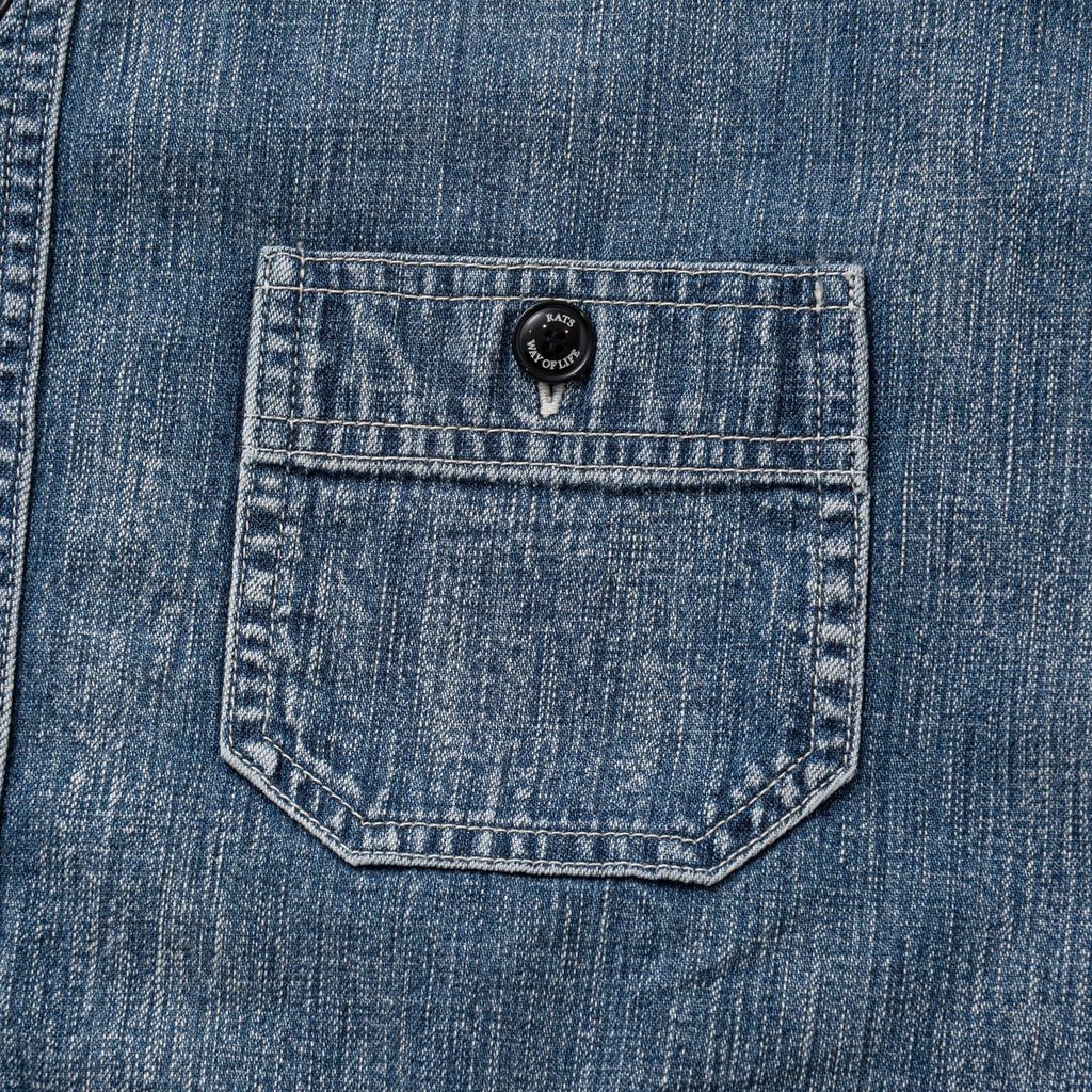 RATS STAND COLLAR DENIM SHIRT