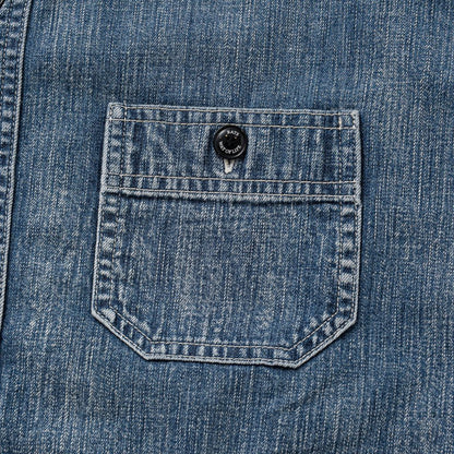 RATS STAND COLLAR DENIM SHIRT