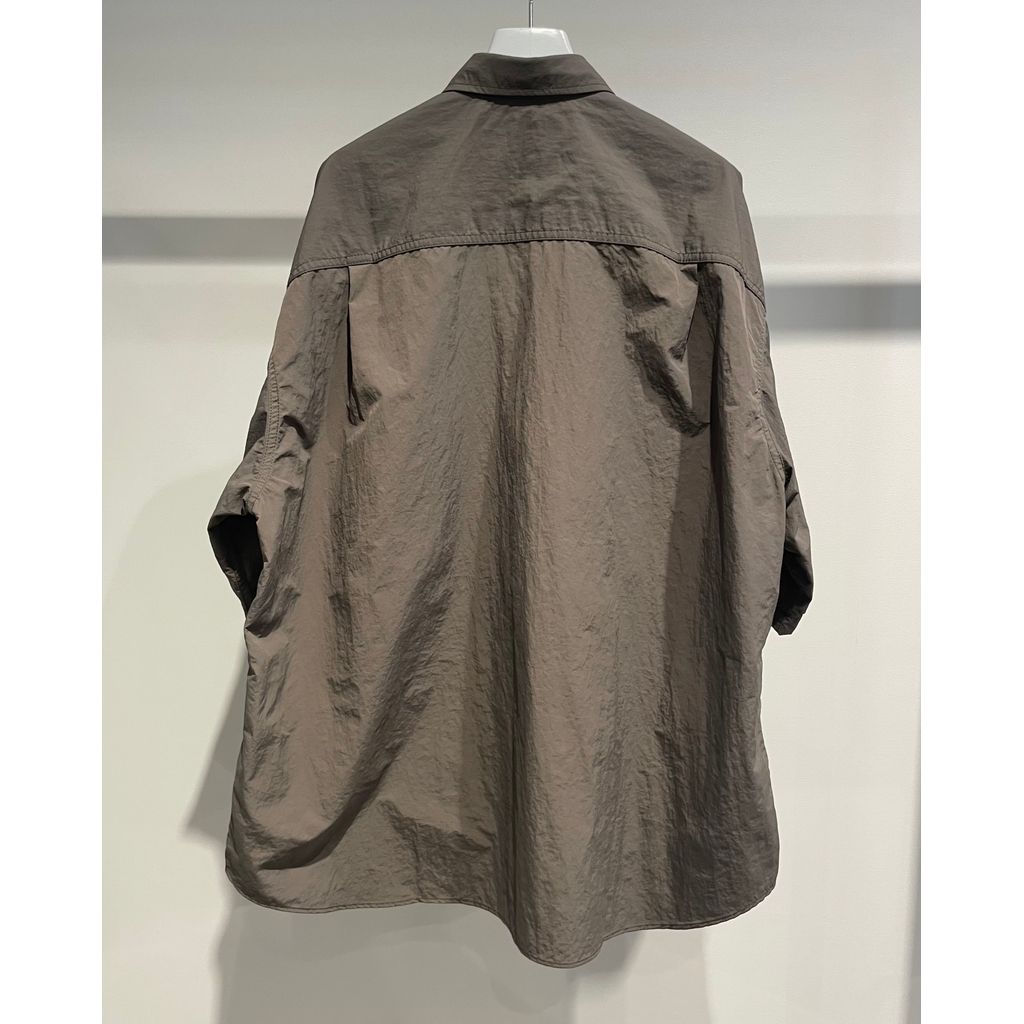 COMME des GARCONS HOMME NYLON TUSSER HALF SLEEVE SHIRT（KAHKI）