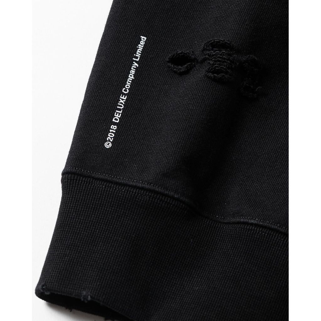 TIGHTBOOTH DAMAGE CREW SWEAT - TIGHTBOOTH x DELUXE