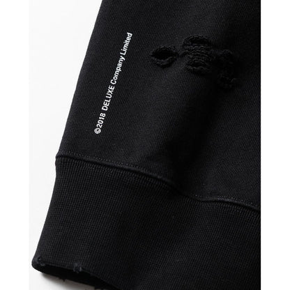 TIGHTBOOTH DAMAGE CREW SWEAT - TIGHTBOOTH x DELUXE