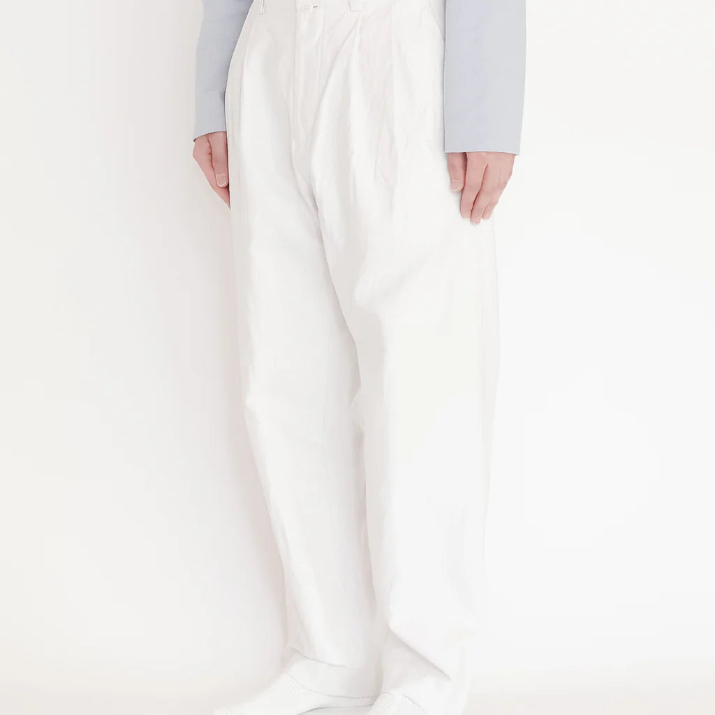 YAECA Chino Cloth Trousers Two Tuck Straight