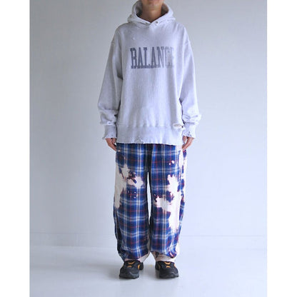 ANACHRONORM BALANCE DAMAGED SIDE LIB SWEAT PARKA NAVY PRINT