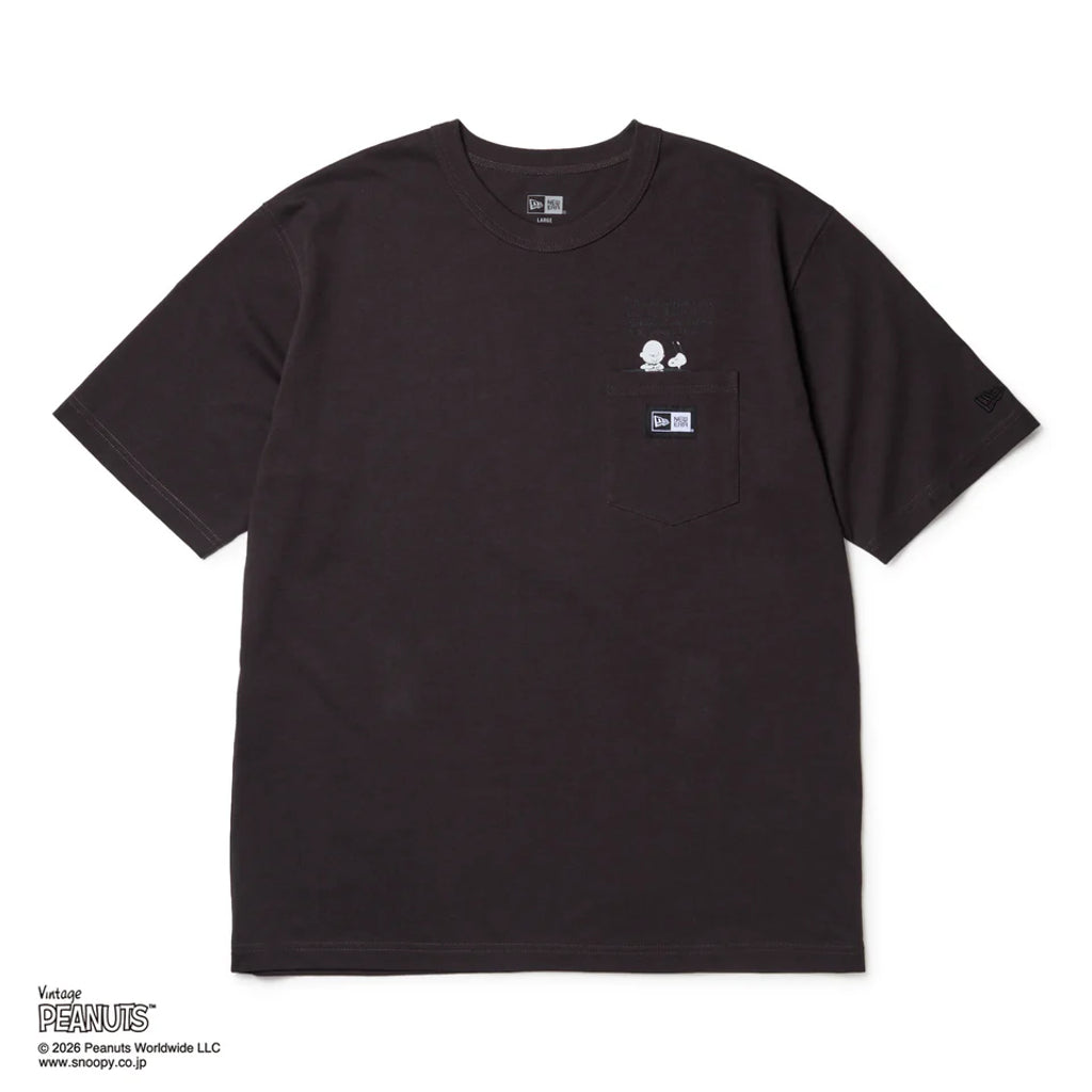 NEW ERA 半袖 ウォッシュド コットン ポケット Tシャツ Vintage PEANUTS ピーナッツ スミクロ