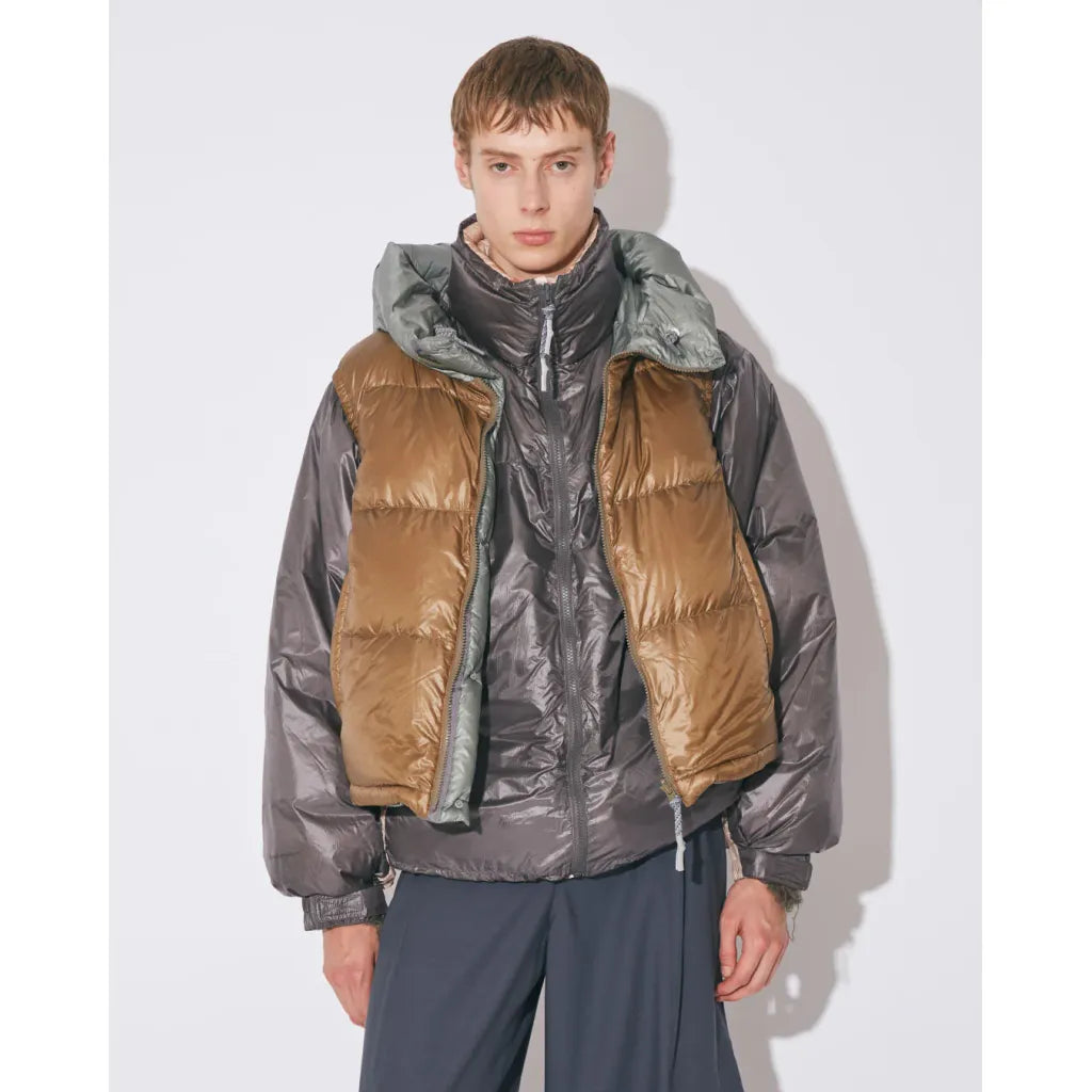 beautiful people NANGA multilayering down vest blouson – MAROON