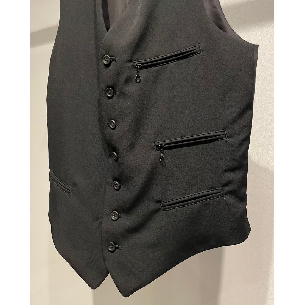 Y's for men WOOL GABARDINE ZIP POCKET VEST