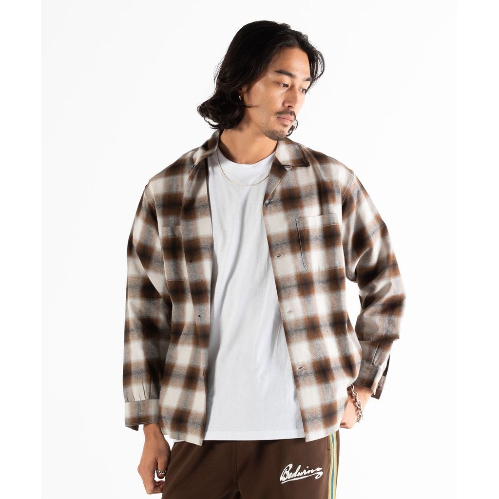 BEDWIN & THE HEARTBREAKERS FIVE BROTHER Ex. L/S CHECK SHIRT "VIN"