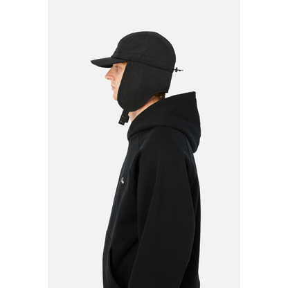 Dime Cursive Earflap Cap  Black