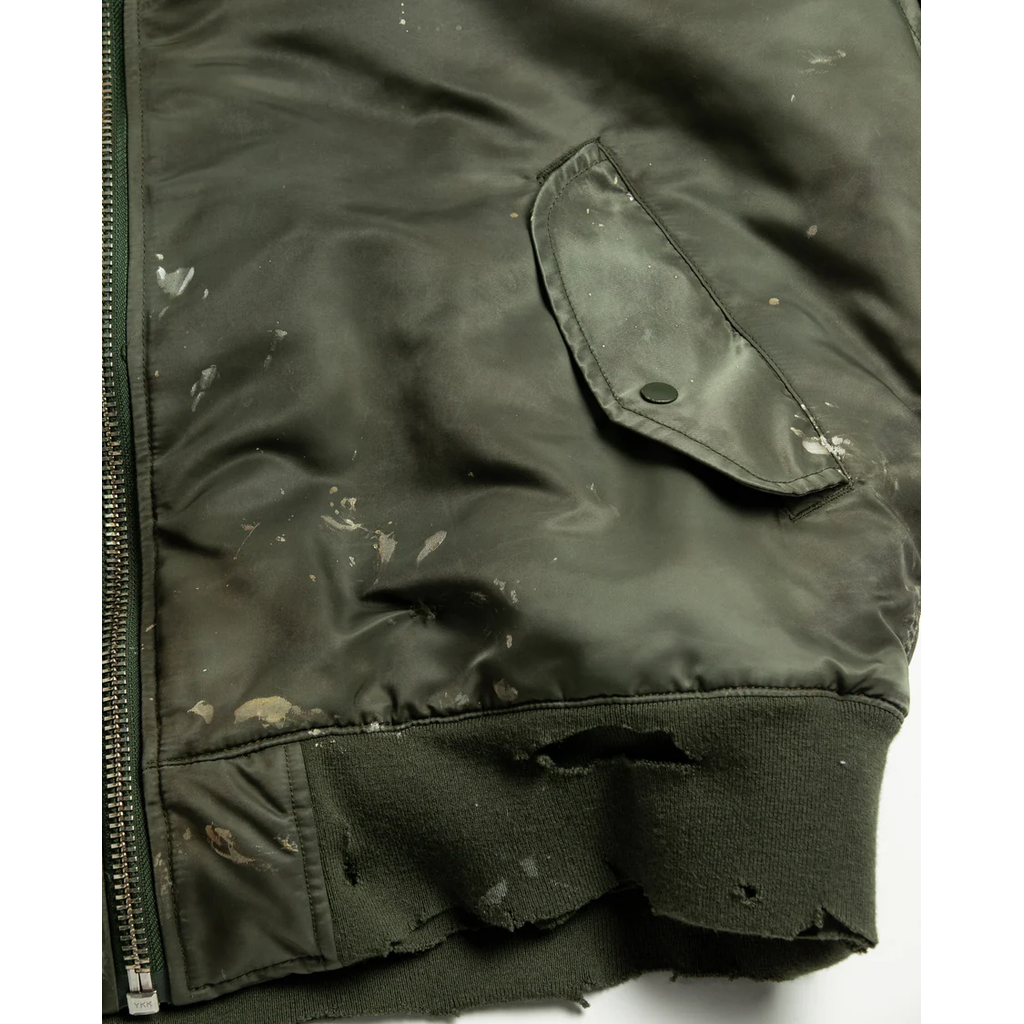 ANACHRONORM AN395 DIRTY NYLON MA-1 OLIVE