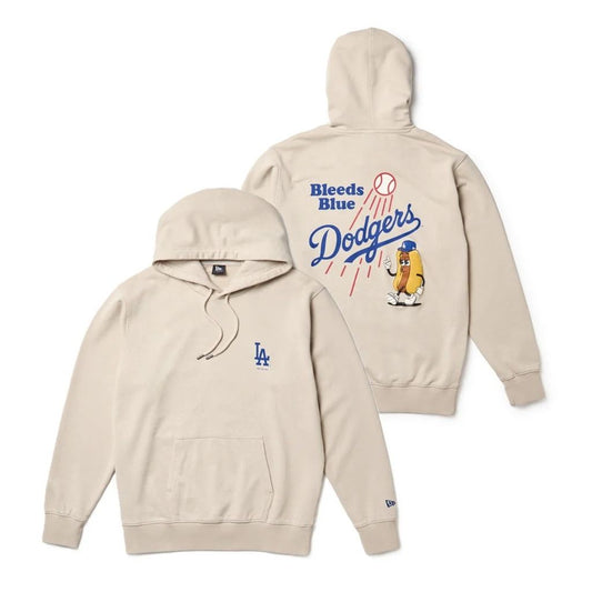 NEW ERA スウェット プルオーバー フーディー ロサンゼルス・ドジャース Bleeds Blue Hot Dog ストーン15129289