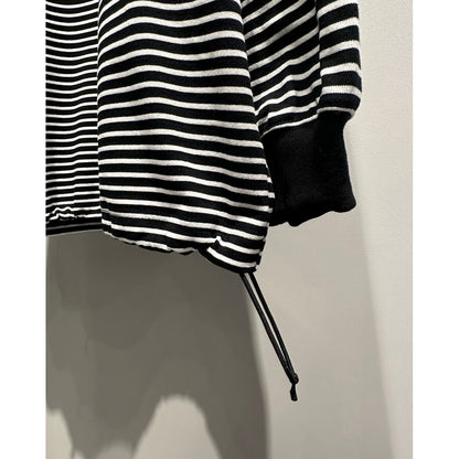 【MADE IN JAPAN】LINEAGE BALLON L/S BORDER TEE（BLACK）