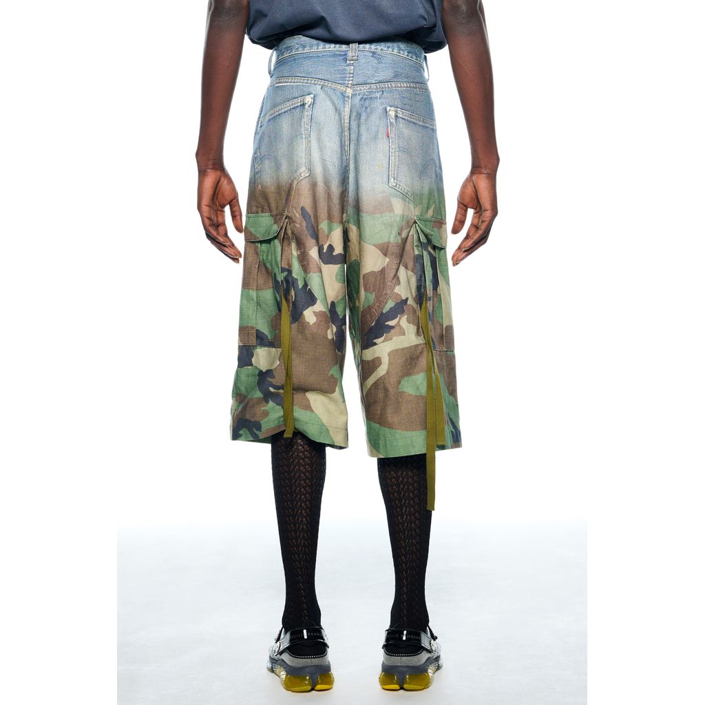 TOLQ  Gradation Printed Denim Pants×Cargo Shorts