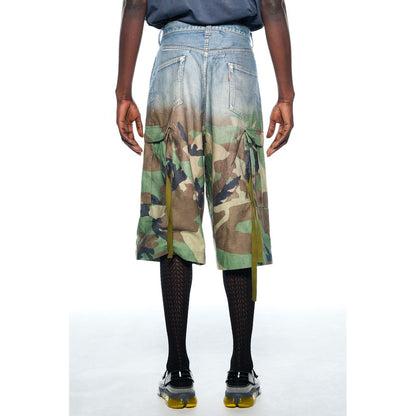 TOLQ  Gradation Printed Denim Pants×Cargo Shorts