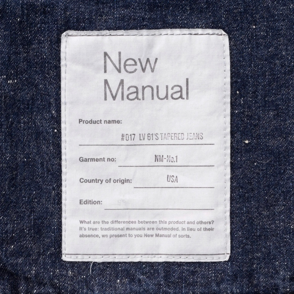 New Manual #017 LV 61's TAPERED JEANS ONE-WASHED