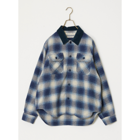 REMI RELIEF リサイクルコットンジャズネップチェックシャツ