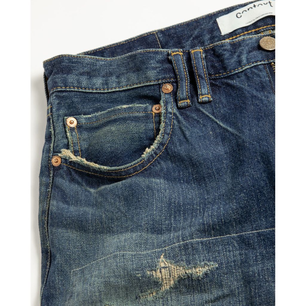 ANACHRONORM AN401 HARD REMAKED REGULAR TAPERED 5P PANTS INDIGO (REMAKE)