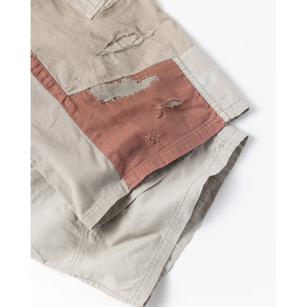ANACHRONORM REMAKED MIX PANEL WIDE EASY PANTS BEIGE