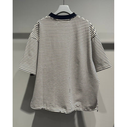 【MADE IN JAPAN】LINEAGE BALLON NATURAL BORDER TEE（NATURAL）
