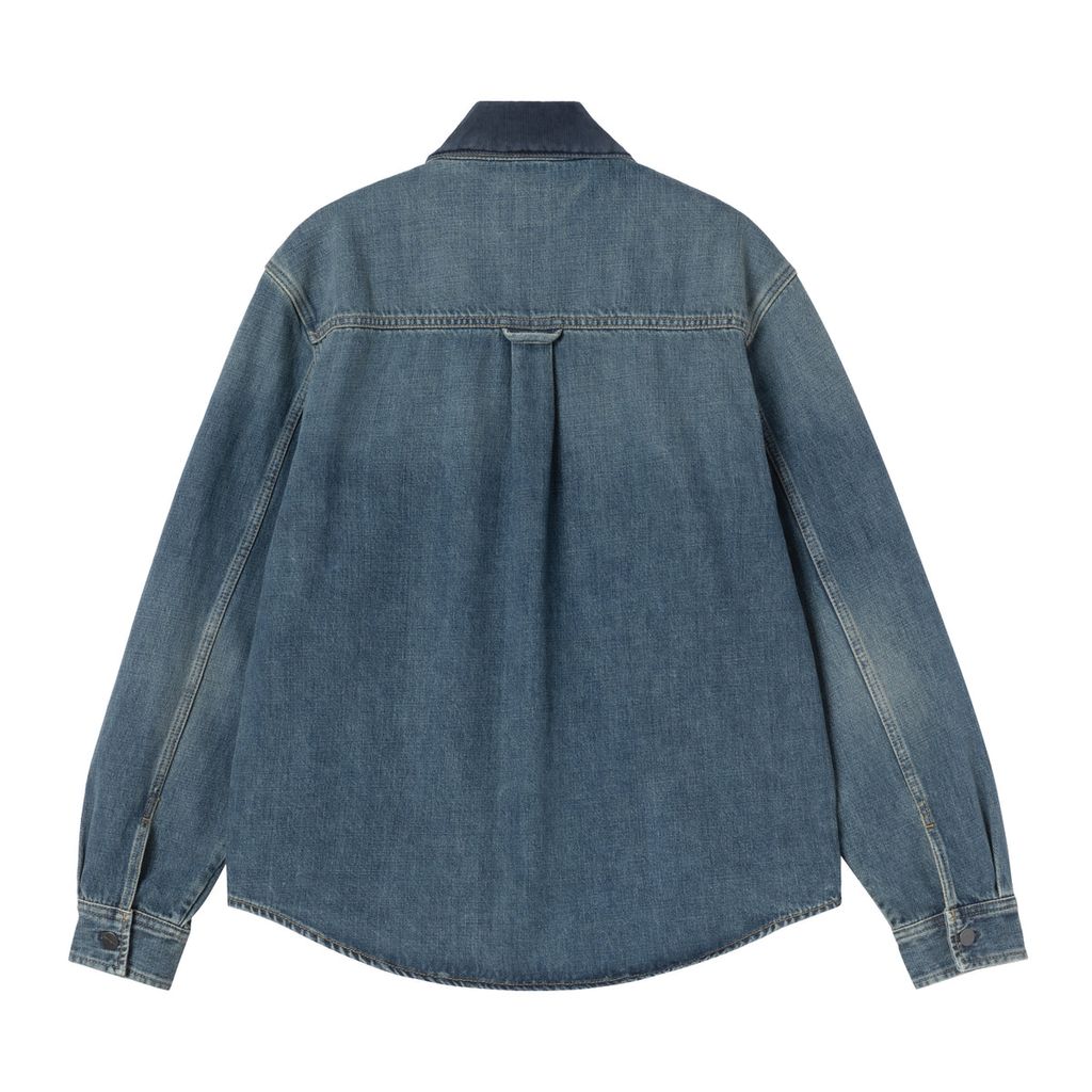 CARHARTT WIP Oakland Shirt Jac - Blue / Dark Navy, Worn used wash