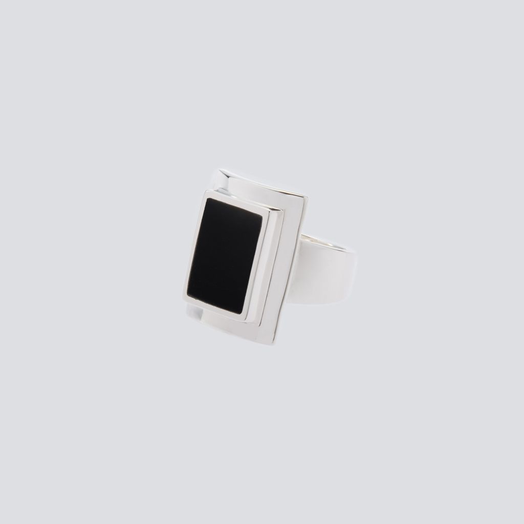 XOLO JEWELRY Square Amulet with Onyx Ring