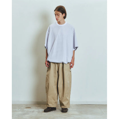 is-ness BALLOON BORDER LAYERED MESH T-SHIRT