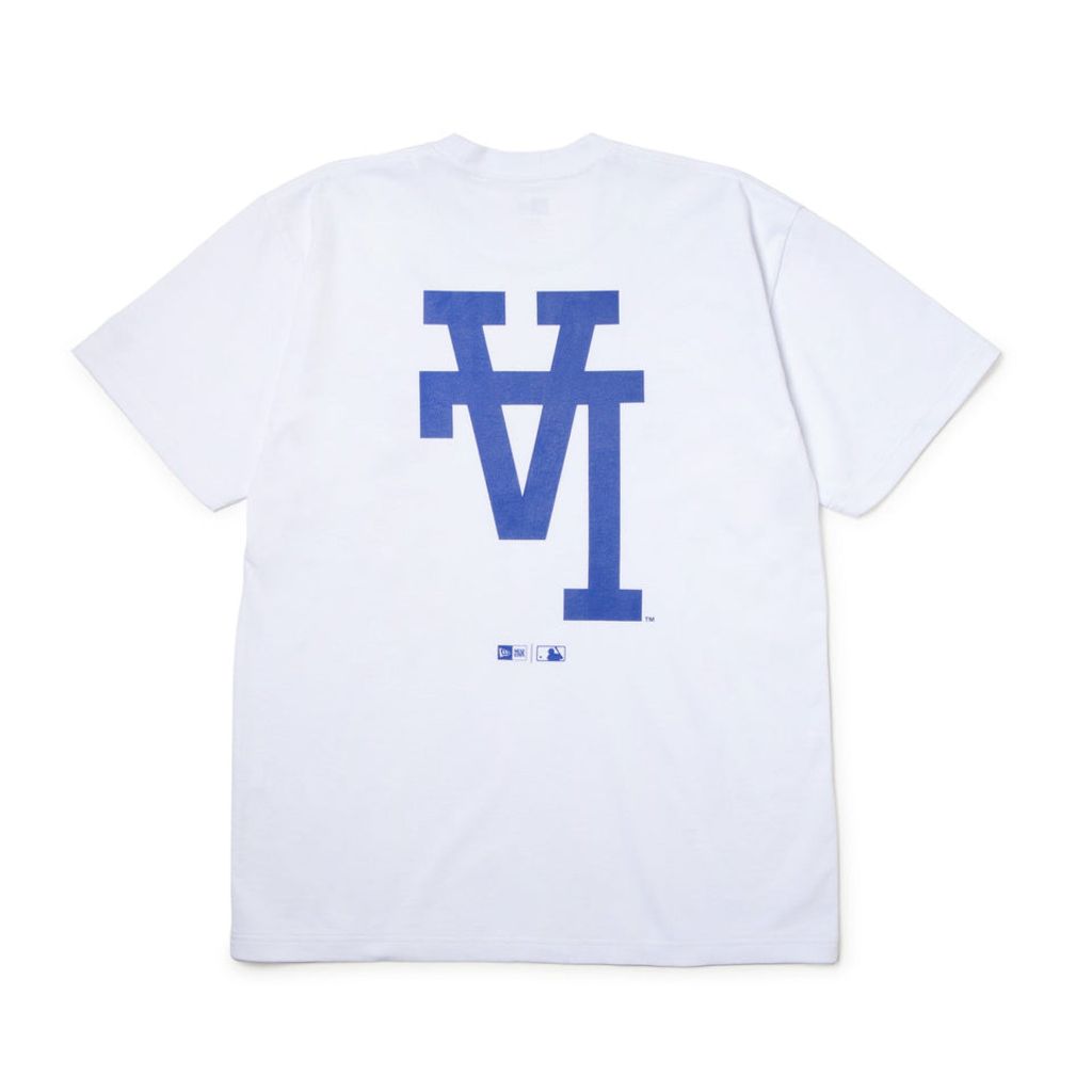 NEW ERA  半袖 コットン Tシャツ MLB Upside Down ロサンゼルス・ドジャース ホワイト レギュラーフィット