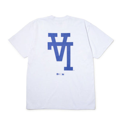NEW ERA  半袖 コットン Tシャツ MLB Upside Down ロサンゼルス・ドジャース ホワイト レギュラーフィット