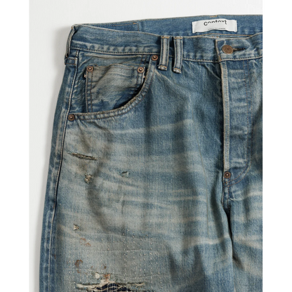 ANACHRONORM CONTEXT-001-R1 REGULAR TAPERED 5P PANTS INDIGO (REMAKE)