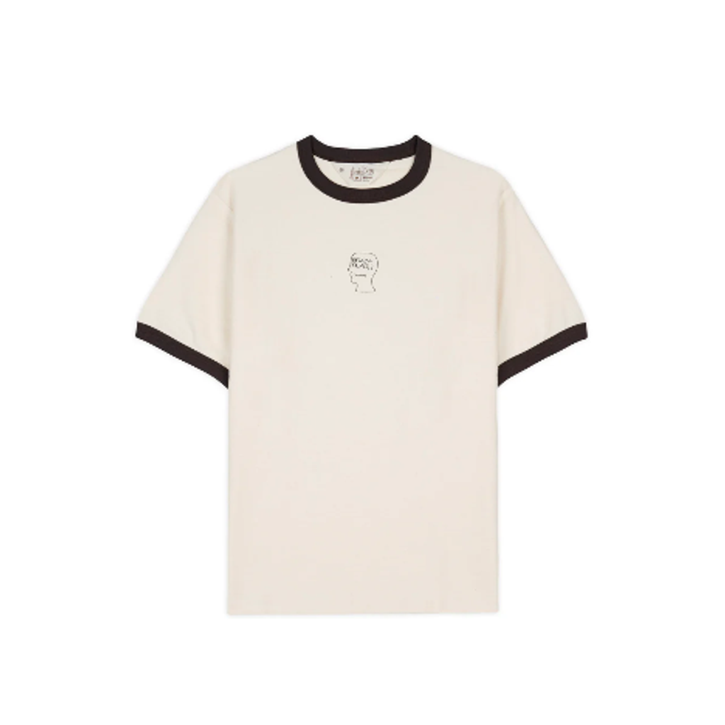 BRAIN DEAD SLUBBY RINGER T-SHIRT - NATURAL