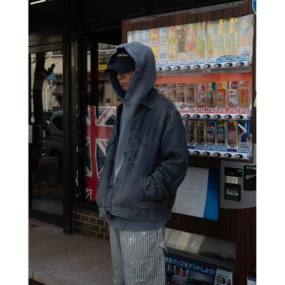 ANACHRONORM  FADED SULFUR DYED LINEN UTILITY JACKET