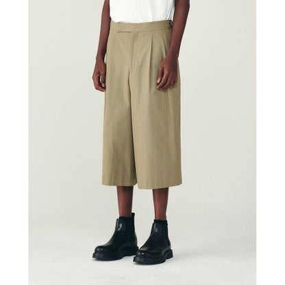 marka Organic Cotton Gabardine / Two Tuck Cropped Trousers