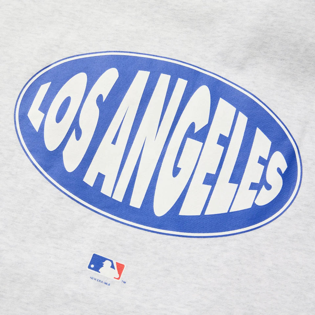 NEW ERA 裏毛 オーバーサイズド スウェット プルオーバーフーディー Powered by GORO NAKATSUGAWA（MIN-NANO） ロサンゼルス・ドジャース ライトグレー