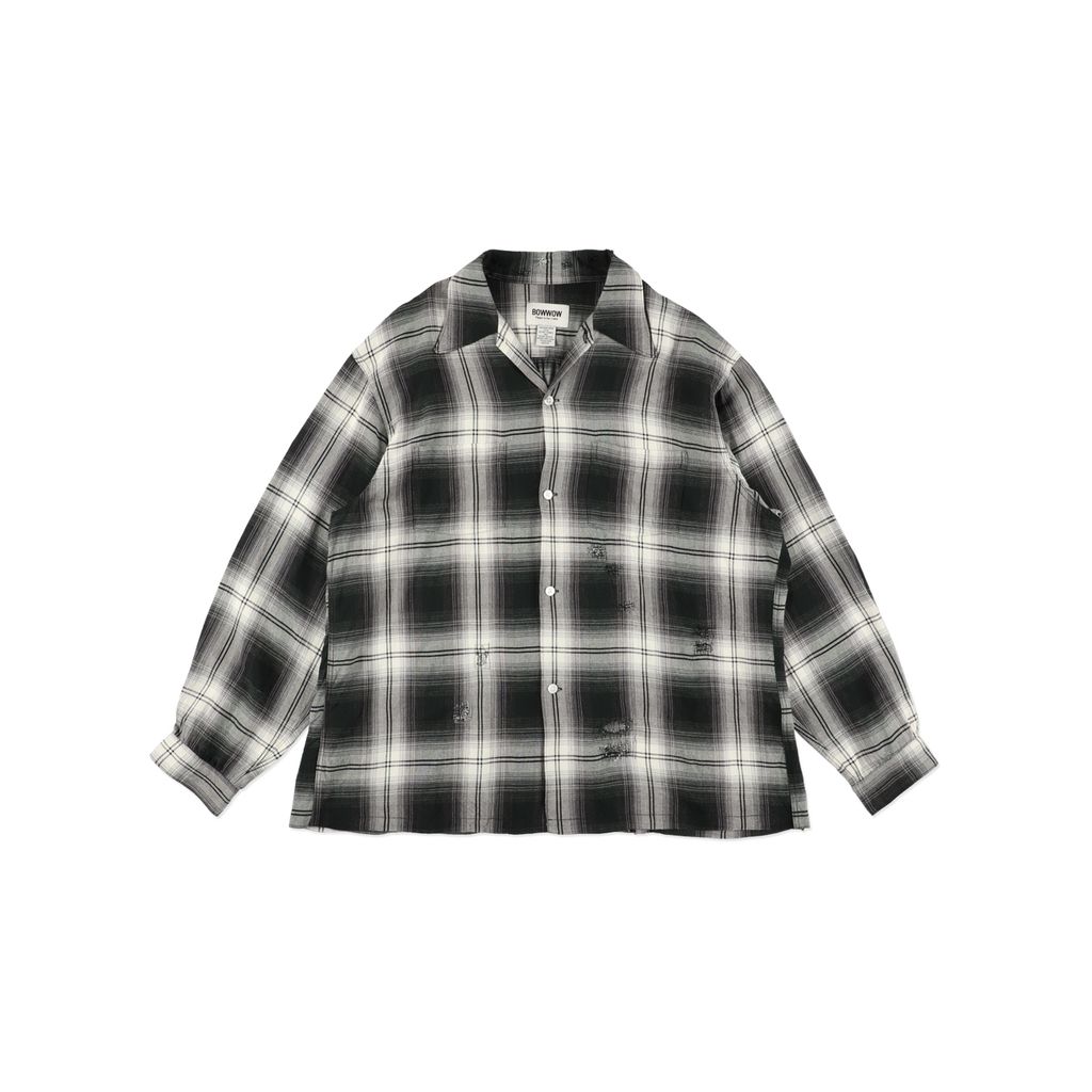 BOW WOW REMADE RAYON PLAID SHIRT AGED