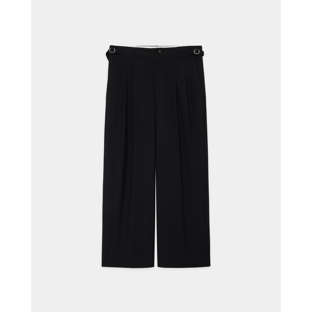 marka Recycled Polyester Non-Mulesed Wool Gabardine Two Tuck Military Trousers